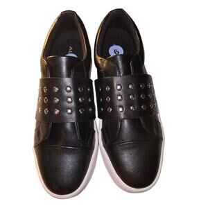 Aldo Chunky Platform Heel Sneakers Slipon Shoes Sz 9 Studded‎ Black